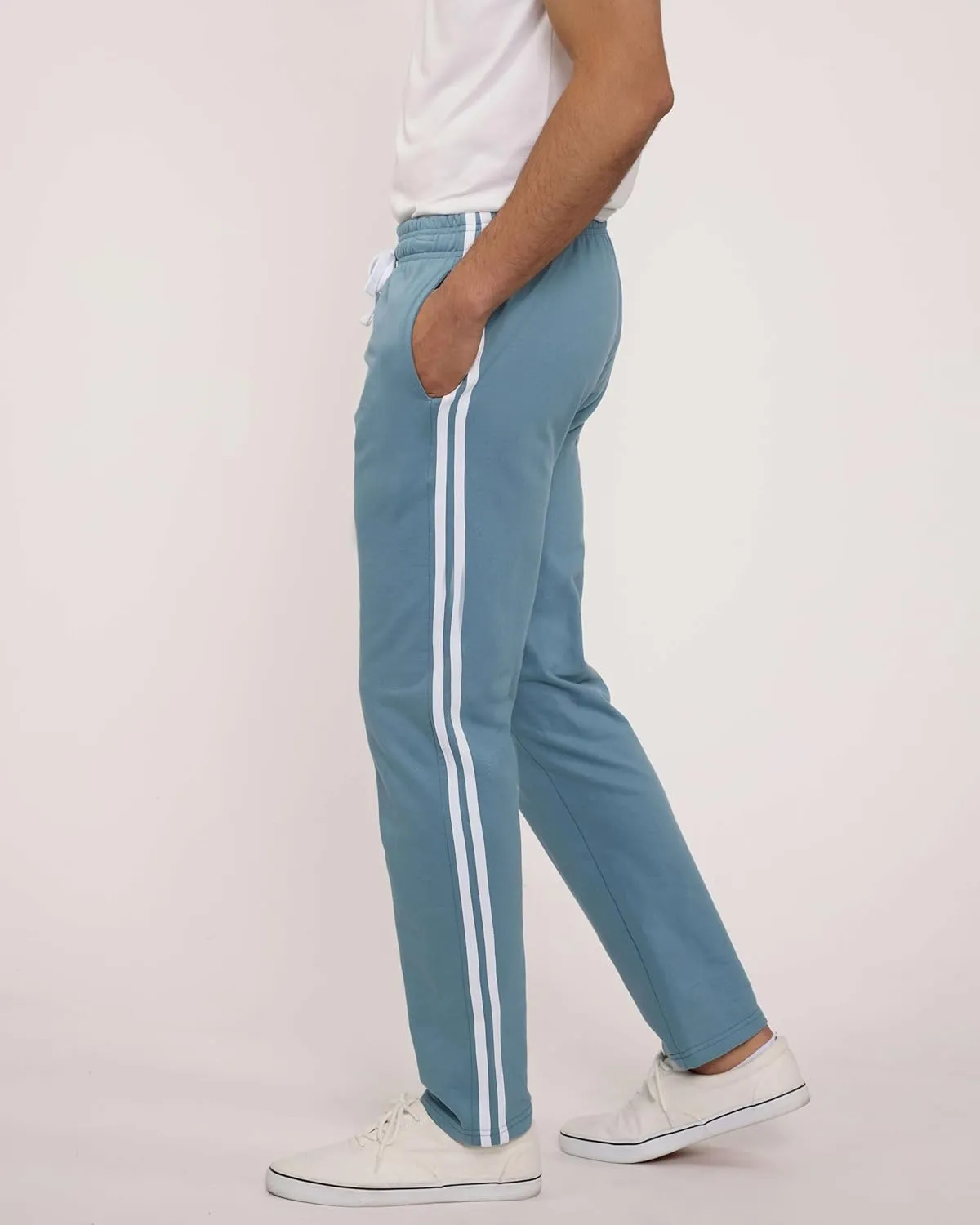 Real Essentials 3 Pack: Men's Tech Fleece Athletic Casual Open Bottom Sweatpants with Pockets (Available in Big & Tall)