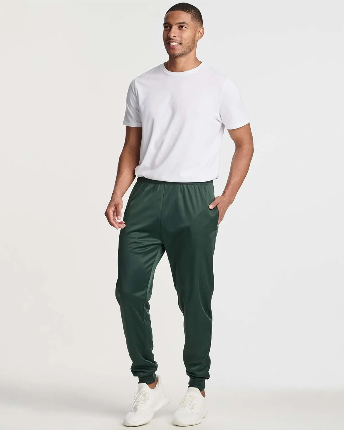 Real Essentials 3 Pack: Men's Tricot Active Athletic Casual Jogger Fleece Lined Sweatpants Pockets (Available in Big & Tall)