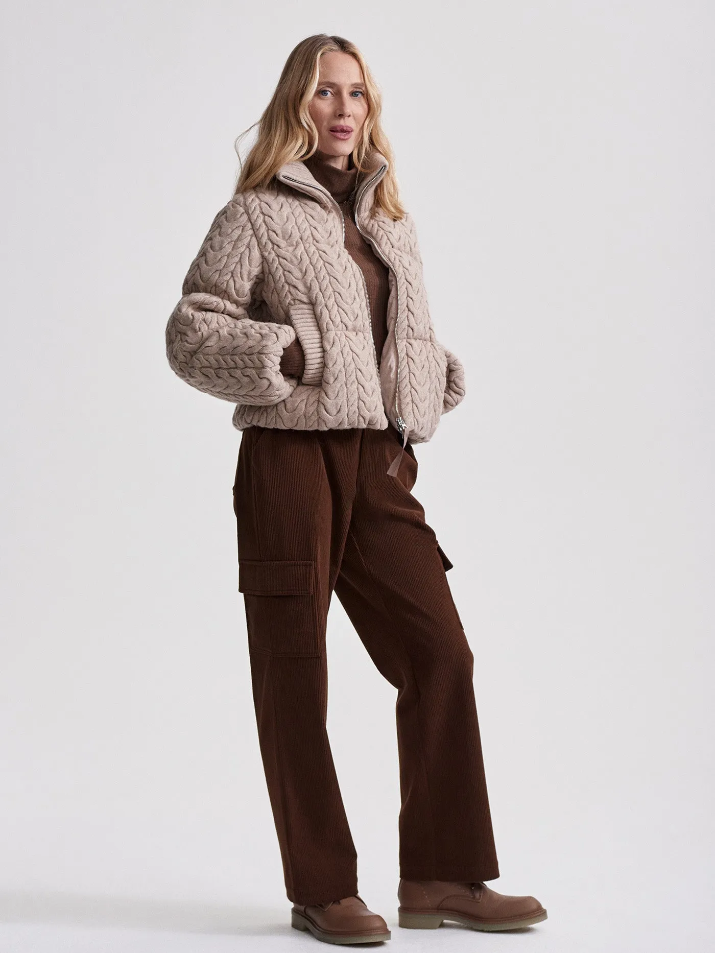 Reggie Cable Knit Puffer