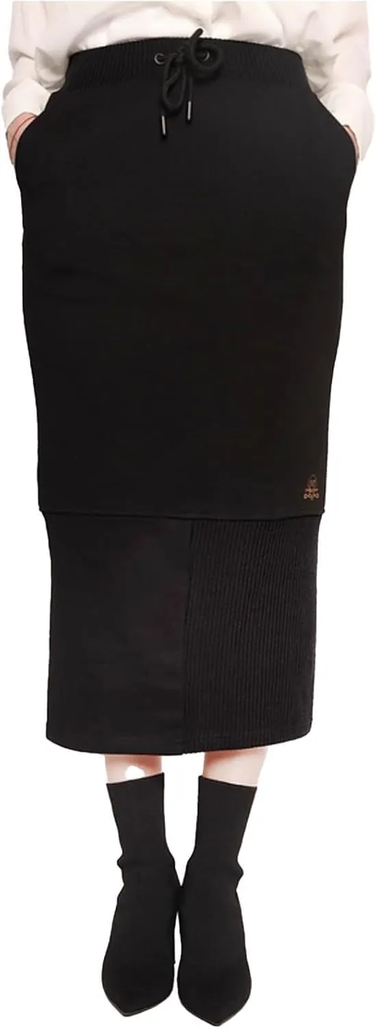 Rib Panel Maxi Skirt