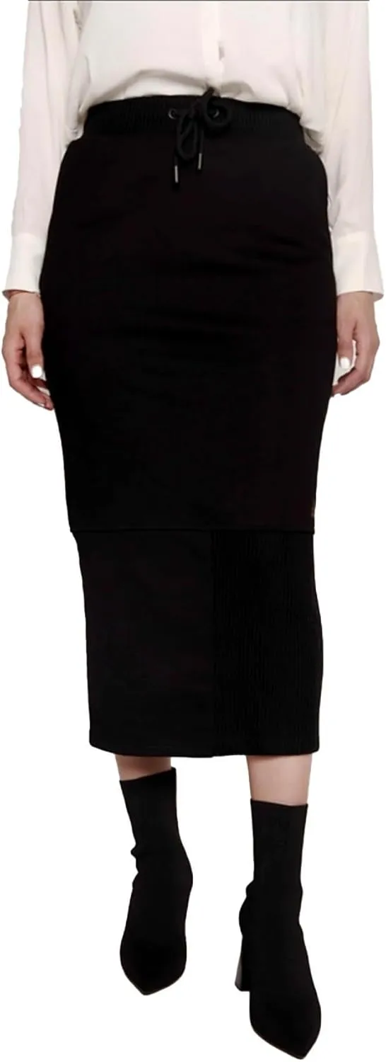 Rib Panel Maxi Skirt