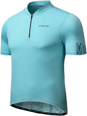 Santic Men's Cycling Jersey Short Sleeve Tops Pro Road Bike Shirt Full Zipper UPF 50  MTB Jersey with Pockets