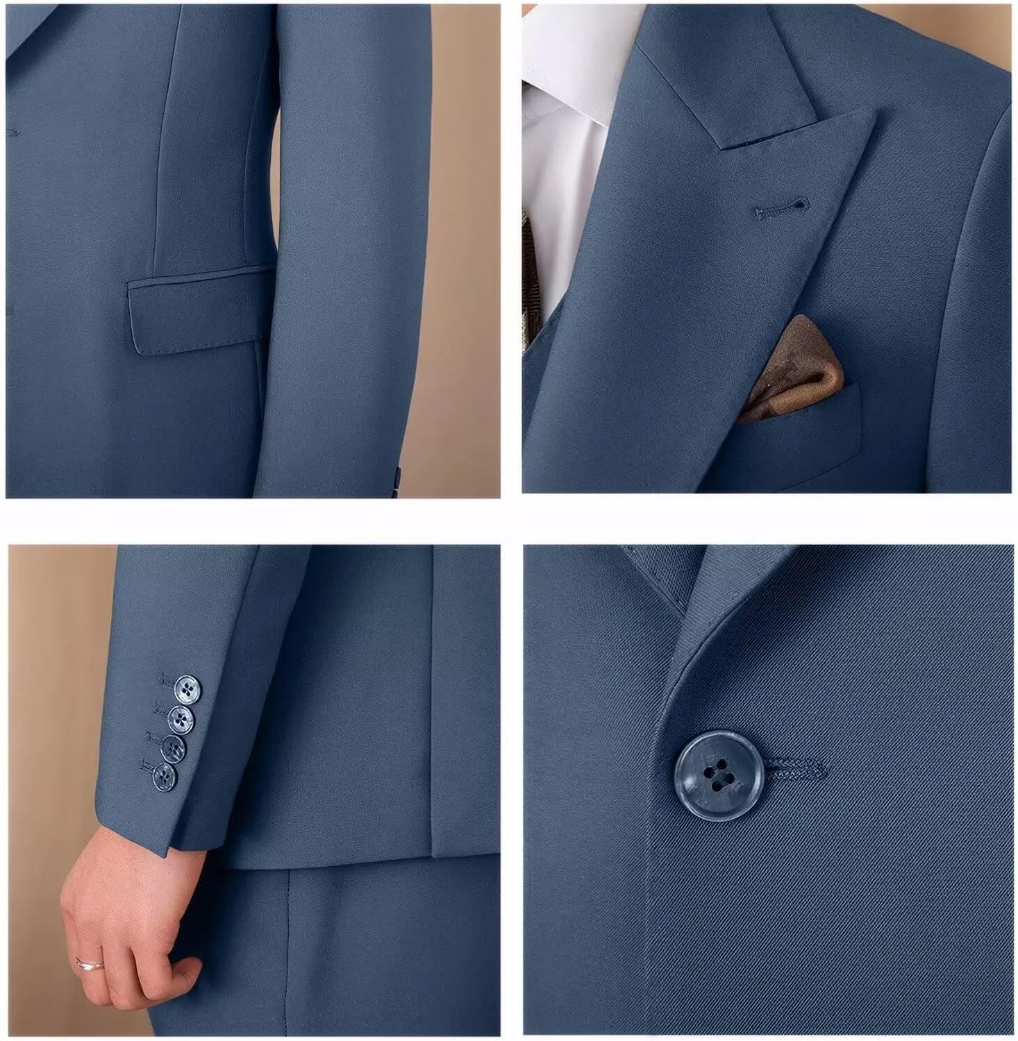 Suit for Men Wedding Slim Fit 3 Piece Set Blazer Jacket Vest Pants Tuxedo Suits for Groomsmen Business Prom Party Sport Coat