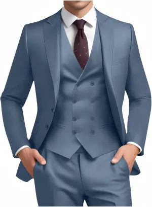 Suit for Men Wedding Slim Fit 3 Piece Set Blazer Jacket Vest Pants Tuxedo Suits for Groomsmen Business Prom Party Sport Coat
