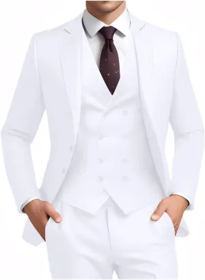 Suit for Men Wedding Slim Fit 3 Piece Set Blazer Jacket Vest Pants Tuxedo Suits for Groomsmen Business Prom Party Sport Coat