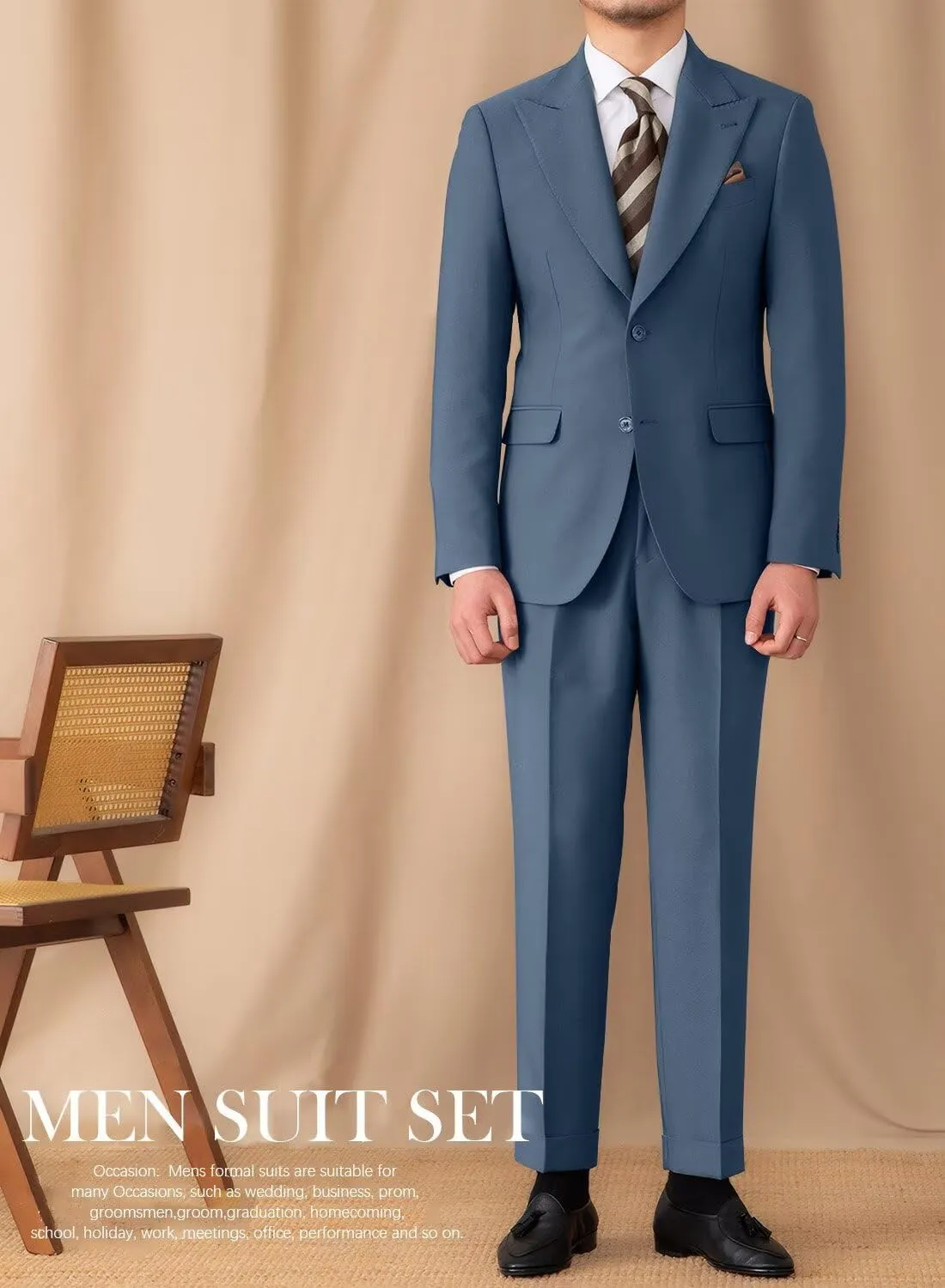 Suit for Men Wedding Slim Fit 3 Piece Set Blazer Jacket Vest Pants Tuxedo Suits for Groomsmen Business Prom Party Sport Coat