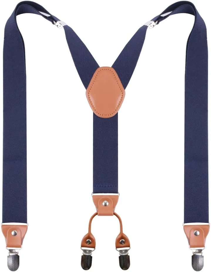 Suspenders Bow Tie for Mens and Women Heavy Duty Elastic Wide Suspenders Strong 4 Metal Clips Adjustable