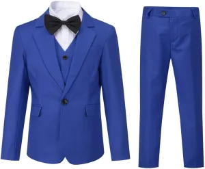 SWOTGdoby Boys Suits 3 Pieces Formal Suit Set Plaid Blazer Vest Pants Slim Fit Suit Jacket for Wedding Party