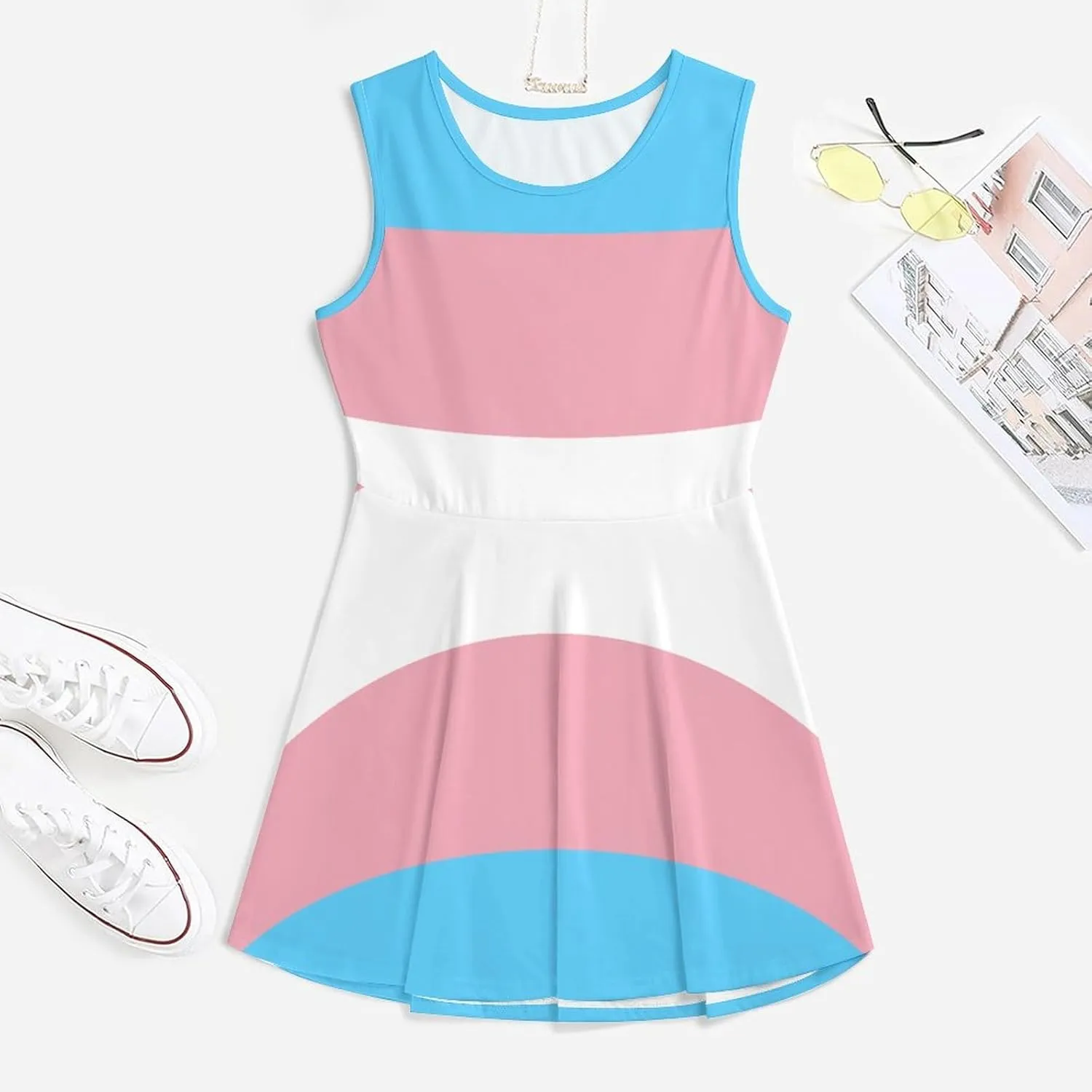 TAIZIYEAH Transgender Pride Flag Printed Camisole Casual for Women Spring Summer Party Clothes