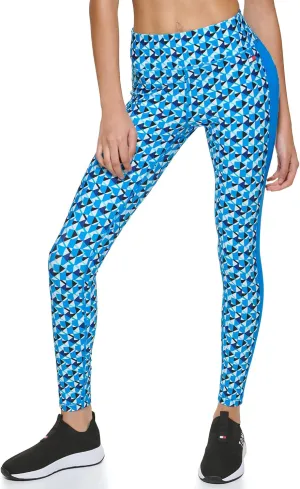 Tommy Hilfiger Women's High Rise Island Geo Print Side Inset Legging