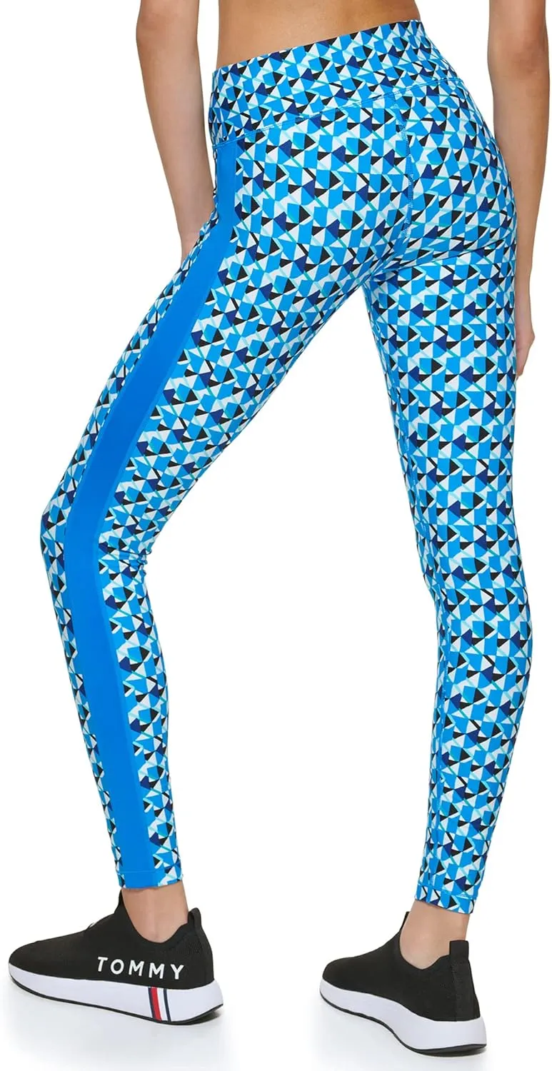 Tommy Hilfiger Women's High Rise Island Geo Print Side Inset Legging