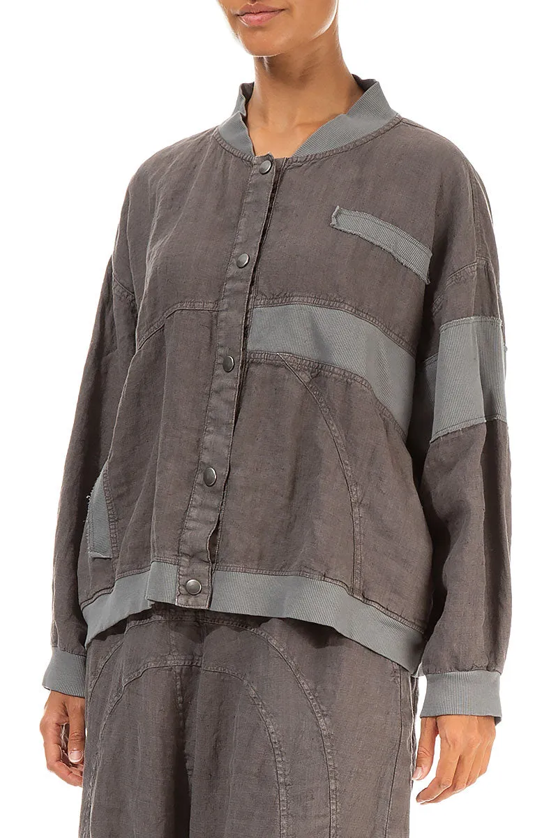 Truffle Off-Dye Linen Bomber Jacket