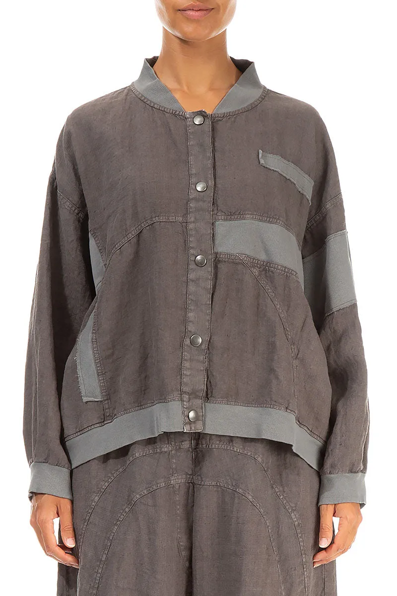 Truffle Off-Dye Linen Bomber Jacket