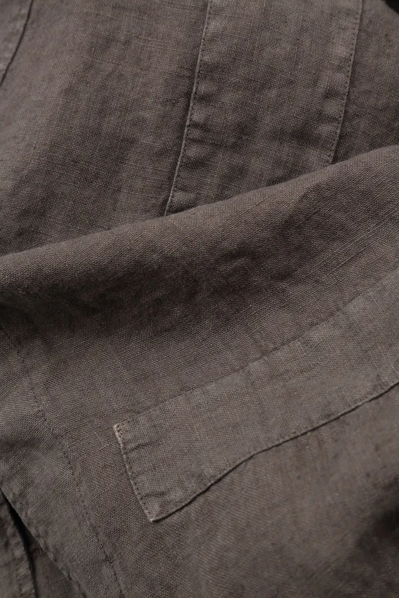 Truffle Off-Dye Linen Bomber Jacket