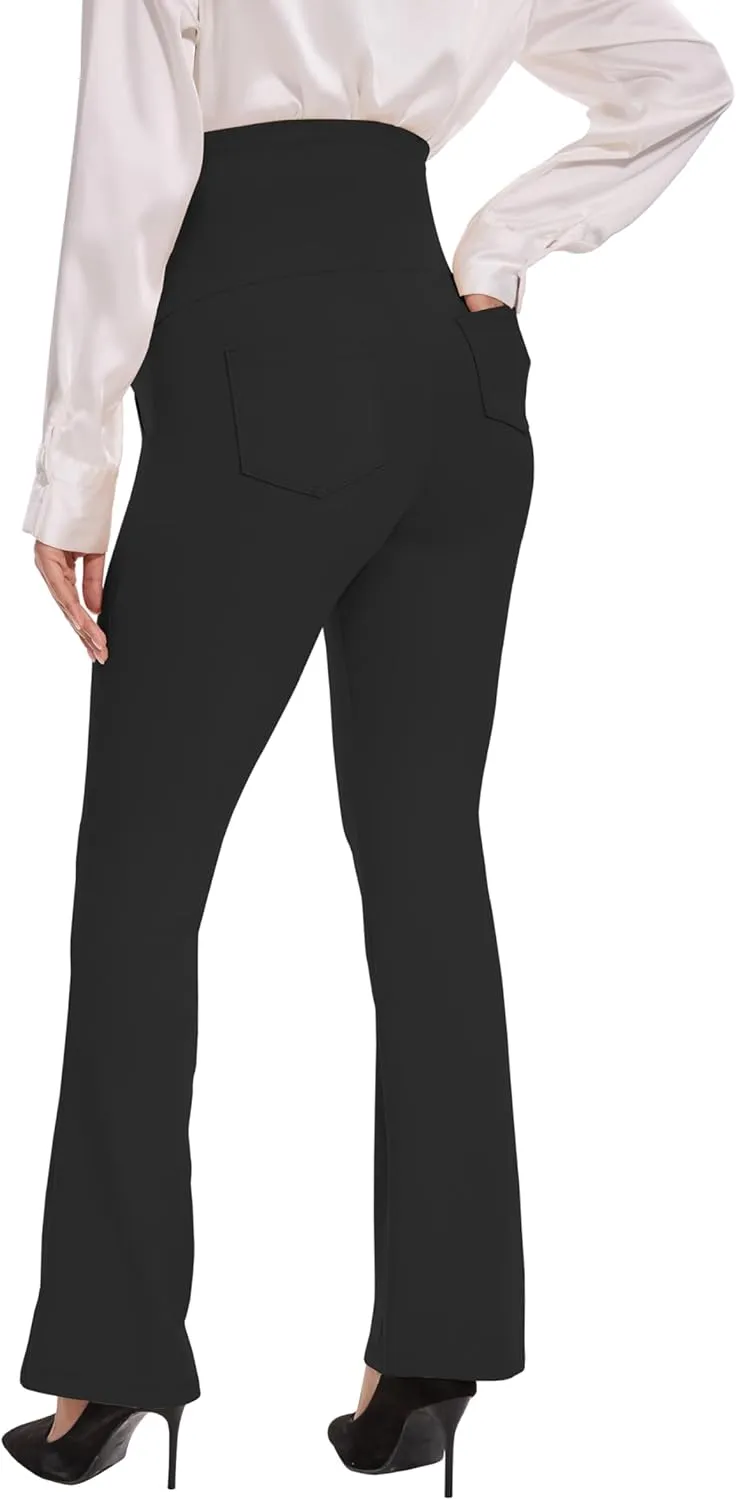 VIMPEP 27"/29"/31" Flare Maternity Yoga Pants Over The Belly Pregnancy Bootcut Strethcy Leggings with Pockets C201