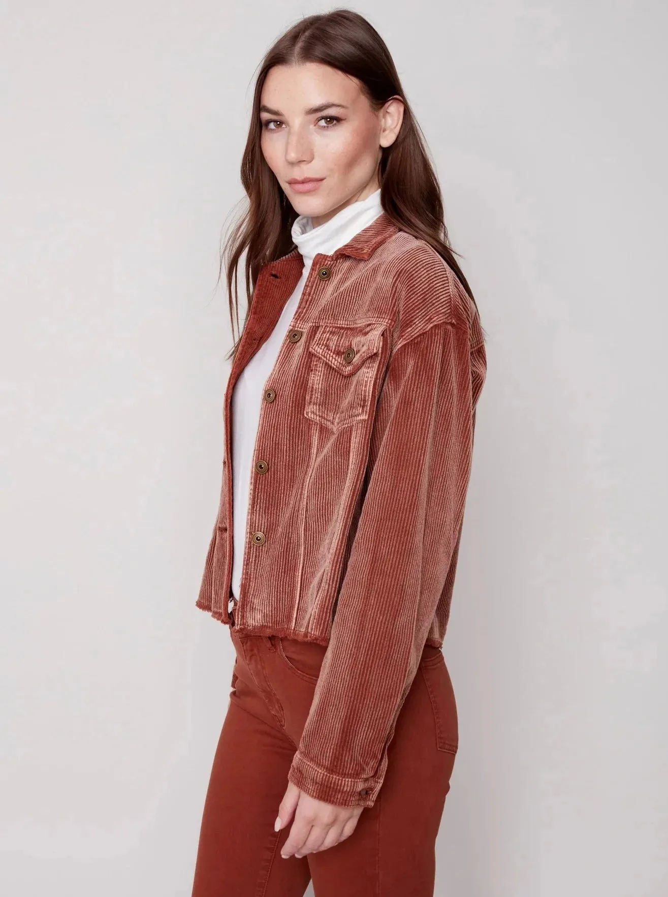 Washed Out Corduroy Jacket [Cinnamon-C6252]