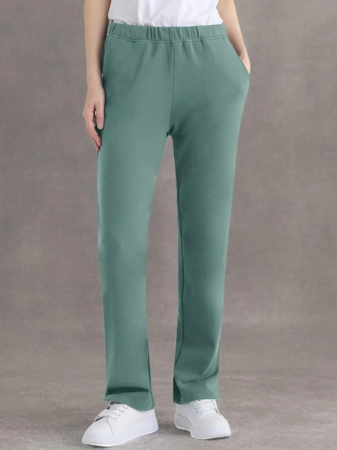 Weintee Women's Petite Knit Pants with Pockets