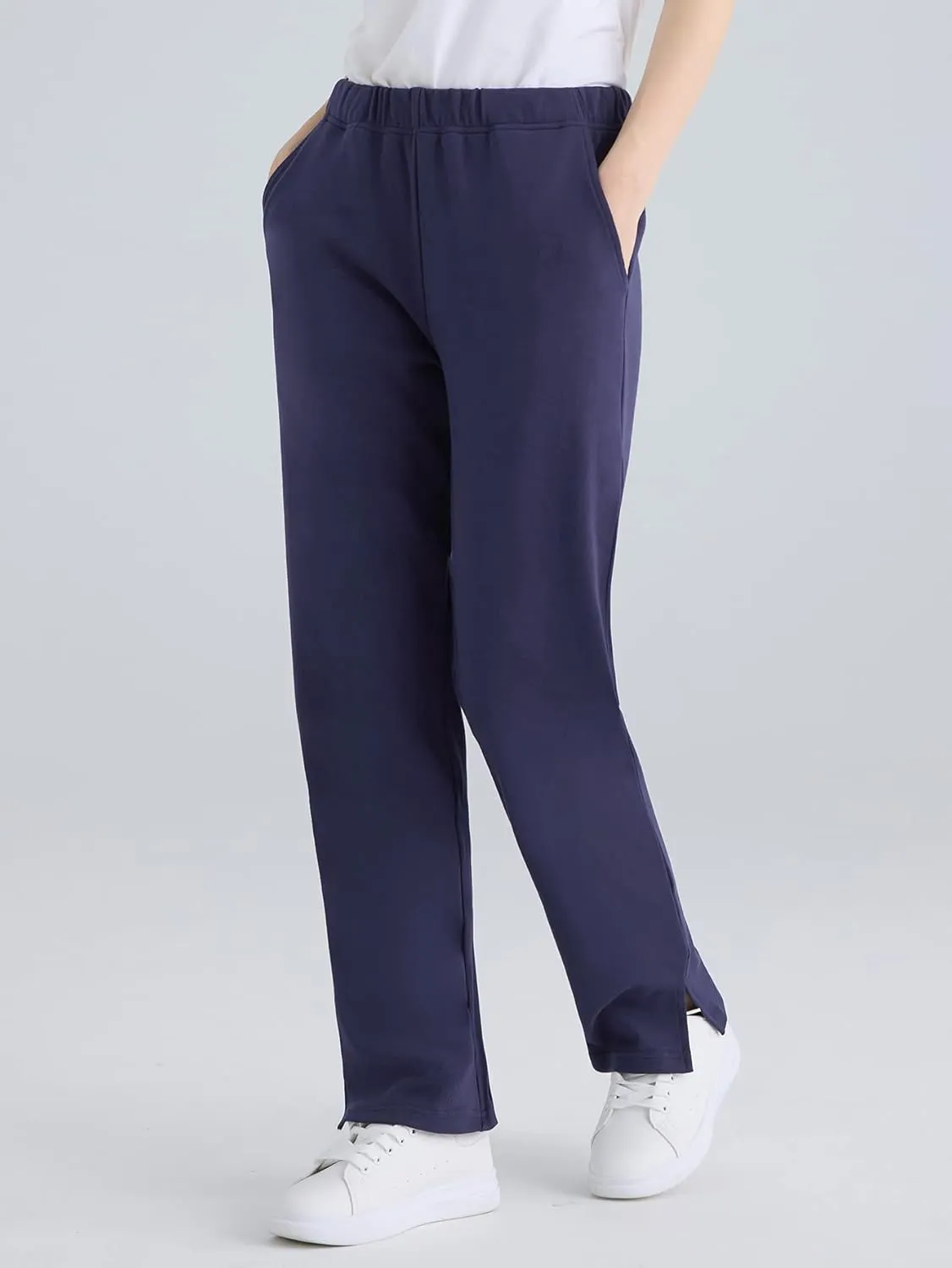 Weintee Women's Petite Knit Pants with Pockets