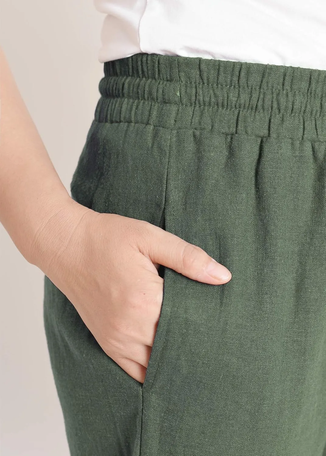 Weintee Women's Wide Leg Linen Pants with Pockets