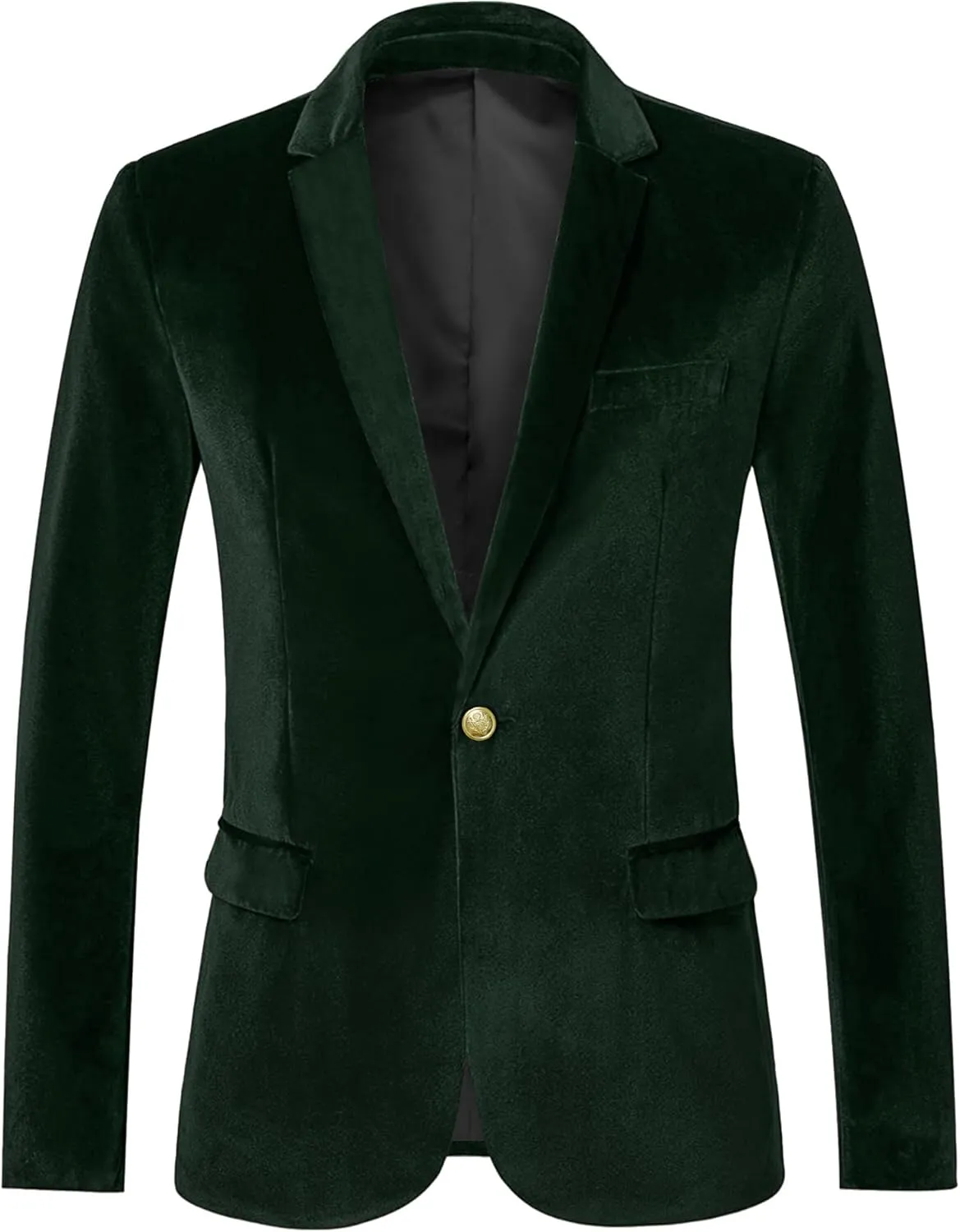 Wemaliyzd Mens 2 Piece Suit Notch Lapel 1 Button Velvet Blazer Jacket & Pants