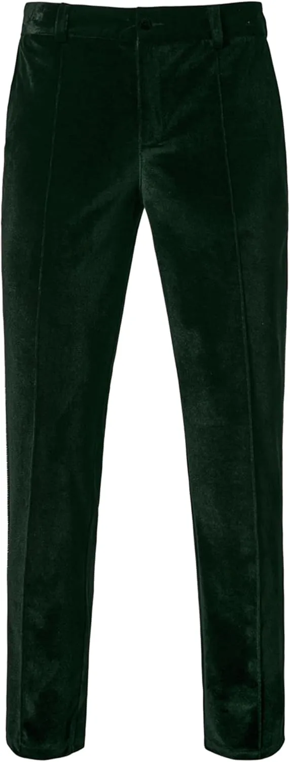 Wemaliyzd Mens 2 Piece Suit Notch Lapel 1 Button Velvet Blazer Jacket & Pants