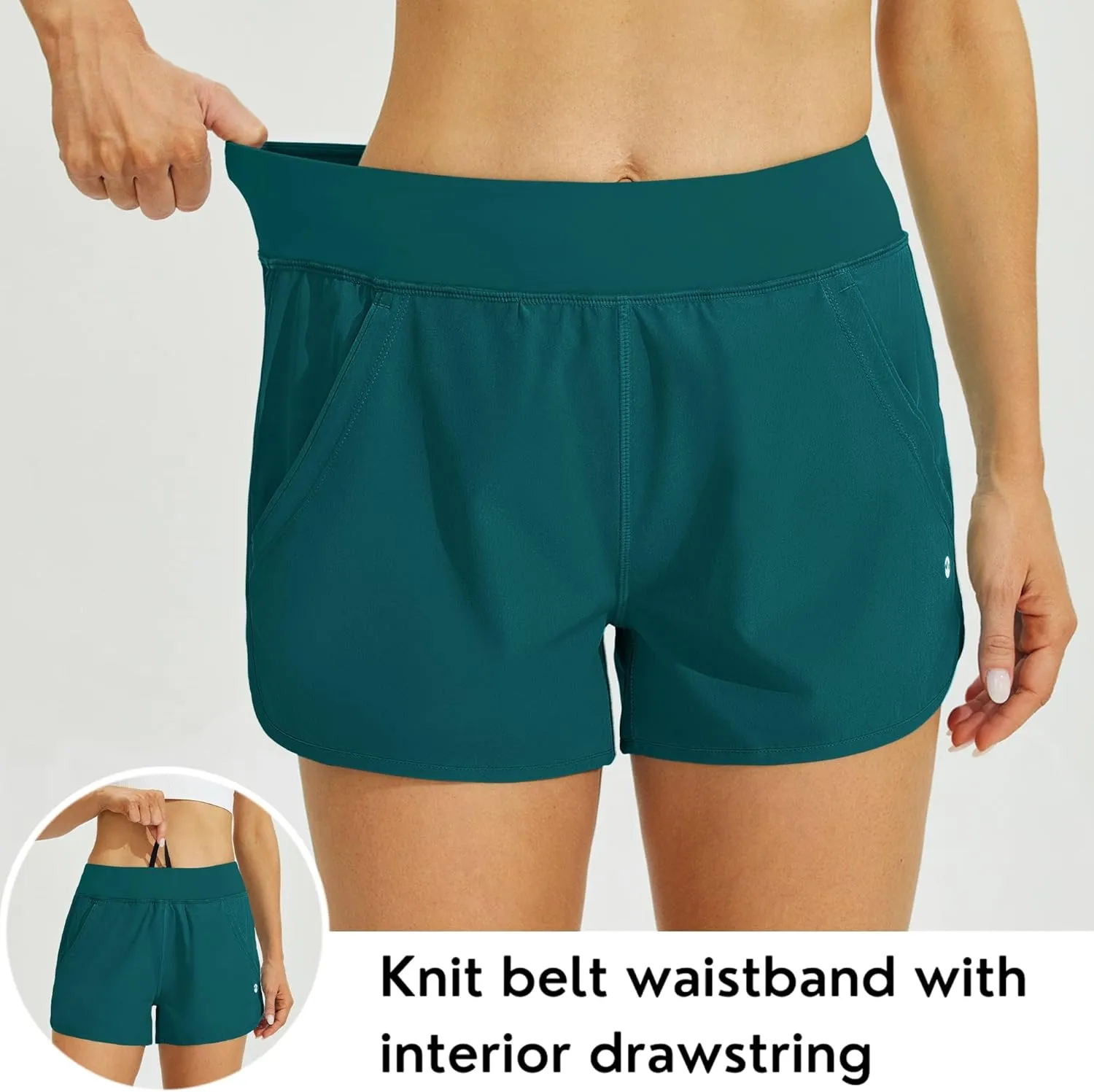 Willit Women's 3" Swim Board Shorts Swimming Bottoms with Brief Liner Quick Dry UPF 50 