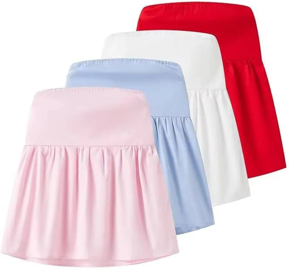 Women Slash Neck Strapless Corset Summer Patchwork Camisole Crop Top Vest