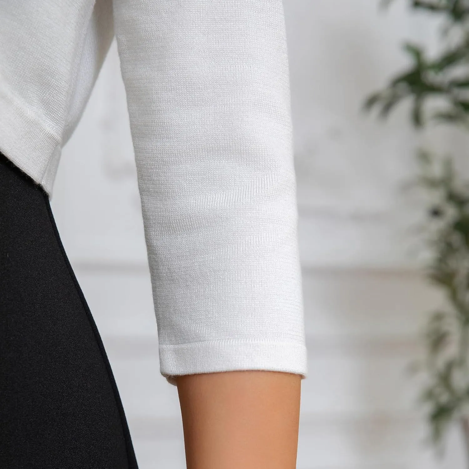 Women's Cropped 3/4 Sleeve Knit Cardigan - Open Front Bolero Shrug