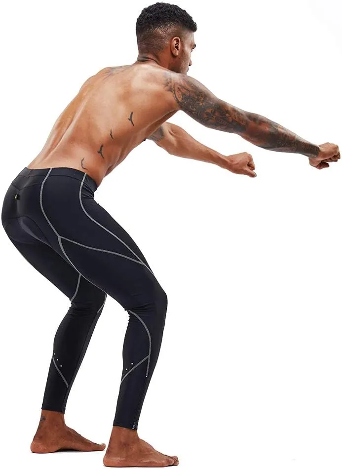 XGC Men's Long Cycling Pants Trousers Bike Pants Trousers Tights Legging with 4D Sponge Padded