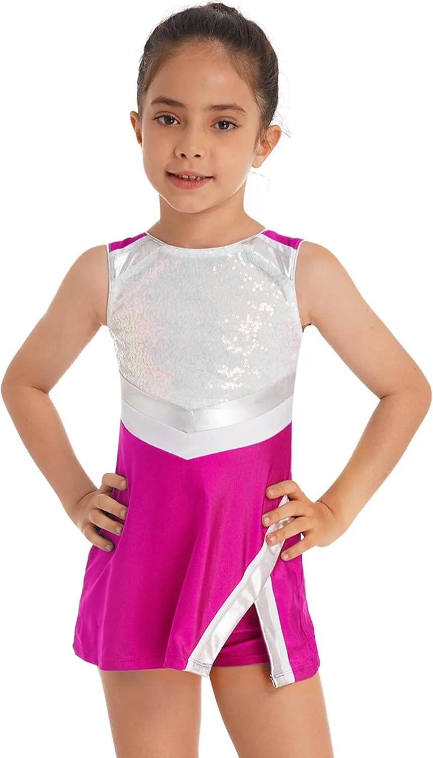 YEAHDOR Kids Girls Tennis Golf Dress Set with Shorts Racerback Tank Tops and Tennis Skirt Skorts 2 Pieces Tracksuit Set