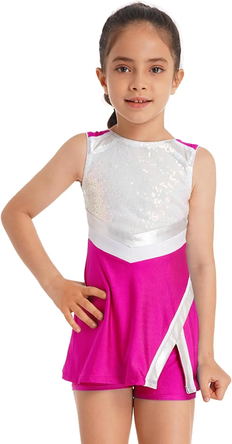 YEAHDOR Kids Girls Tennis Golf Dress Set with Shorts Racerback Tank Tops and Tennis Skirt Skorts 2 Pieces Tracksuit Set