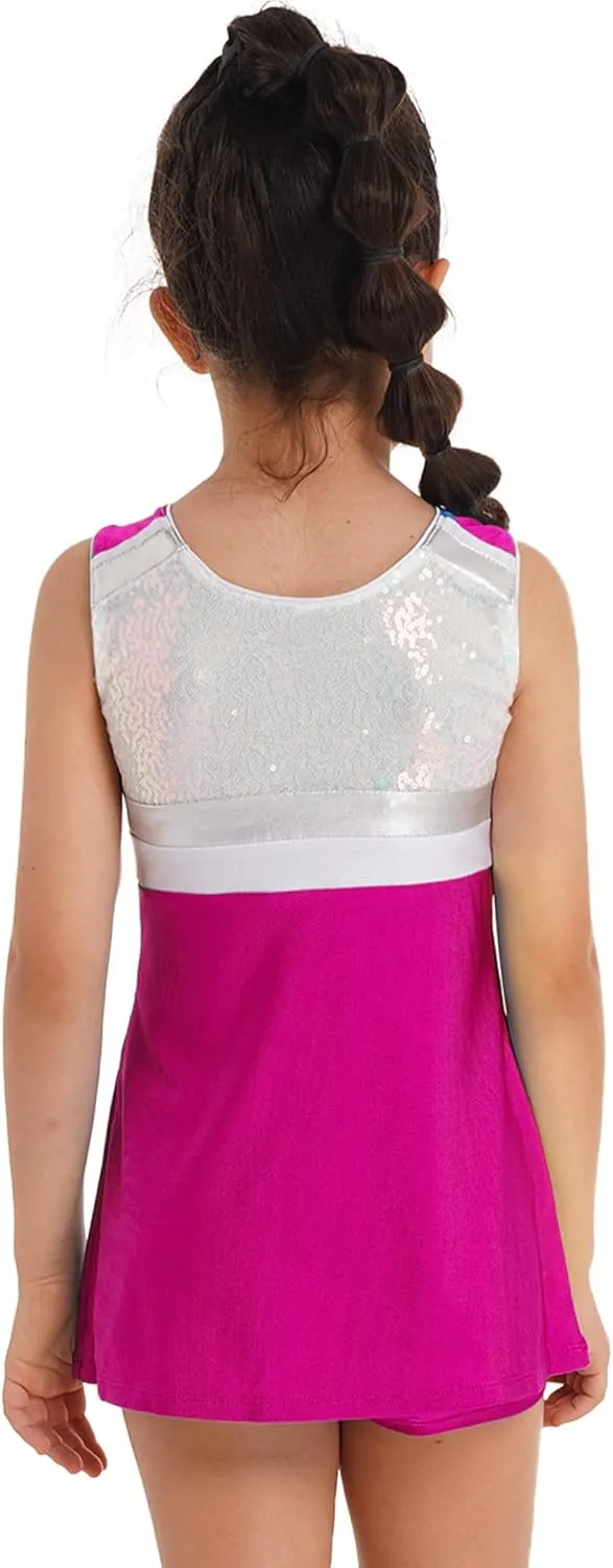 YEAHDOR Kids Girls Tennis Golf Dress Set with Shorts Racerback Tank Tops and Tennis Skirt Skorts 2 Pieces Tracksuit Set