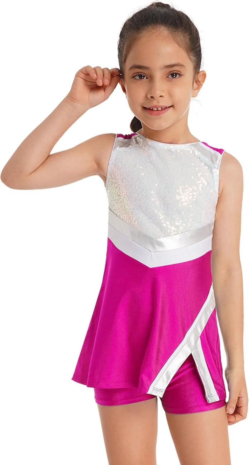 YEAHDOR Kids Girls Tennis Golf Dress Set with Shorts Racerback Tank Tops and Tennis Skirt Skorts 2 Pieces Tracksuit Set
