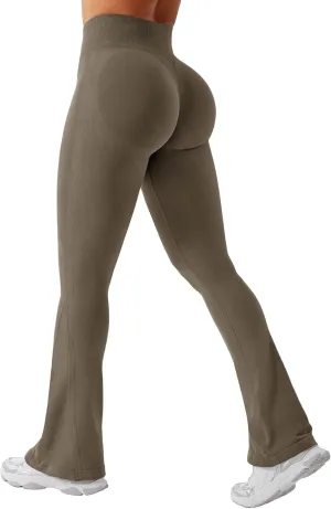 YEOREO Mini Flare Leggings Womens Workout Butt Lifting Legging Hidden Scrunch Seamless Impact Lilliean Yoga Pants