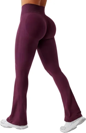 YEOREO Mini Flare Leggings Womens Workout Butt Lifting Legging Hidden Scrunch Seamless Impact Lilliean Yoga Pants