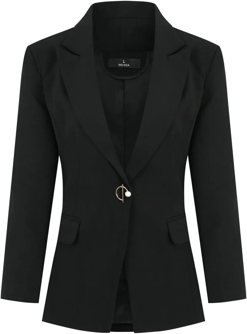 YYNUDA Women's Business 2 Piece Lady Suit Set Office Work Solid 1 Button Pantsuit Blazer Jacket and Pants