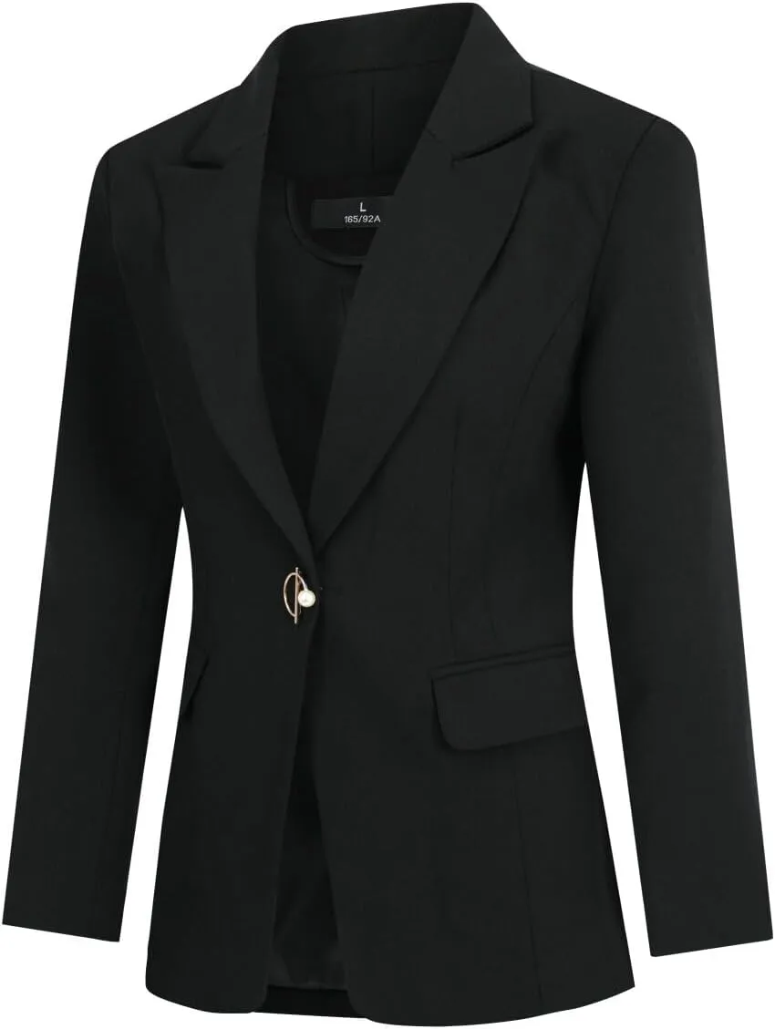 YYNUDA Women's Business 2 Piece Lady Suit Set Office Work Solid 1 Button Pantsuit Blazer Jacket and Pants