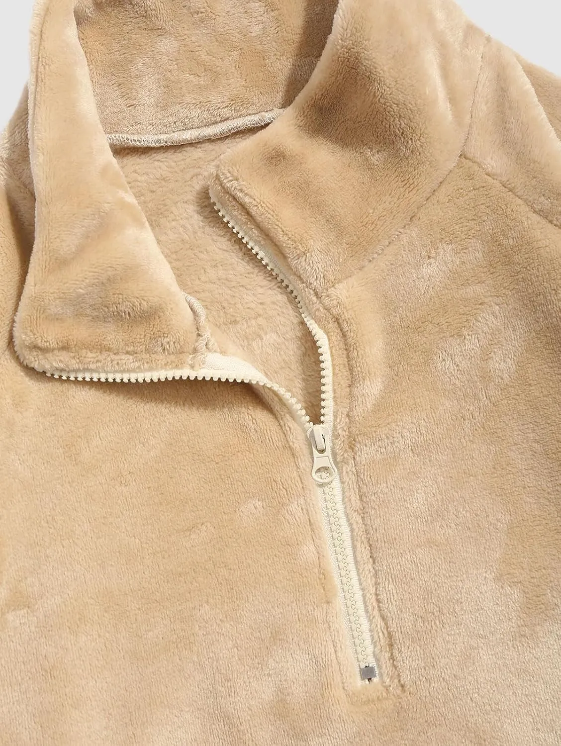 ZAFUL Mens 1/4 Zipper Fleece Sherpa Pullover Sweatshirt Ethnic Aztec Printed Kangaroo Pocket Fall Winter Unisex Hoodie Tops